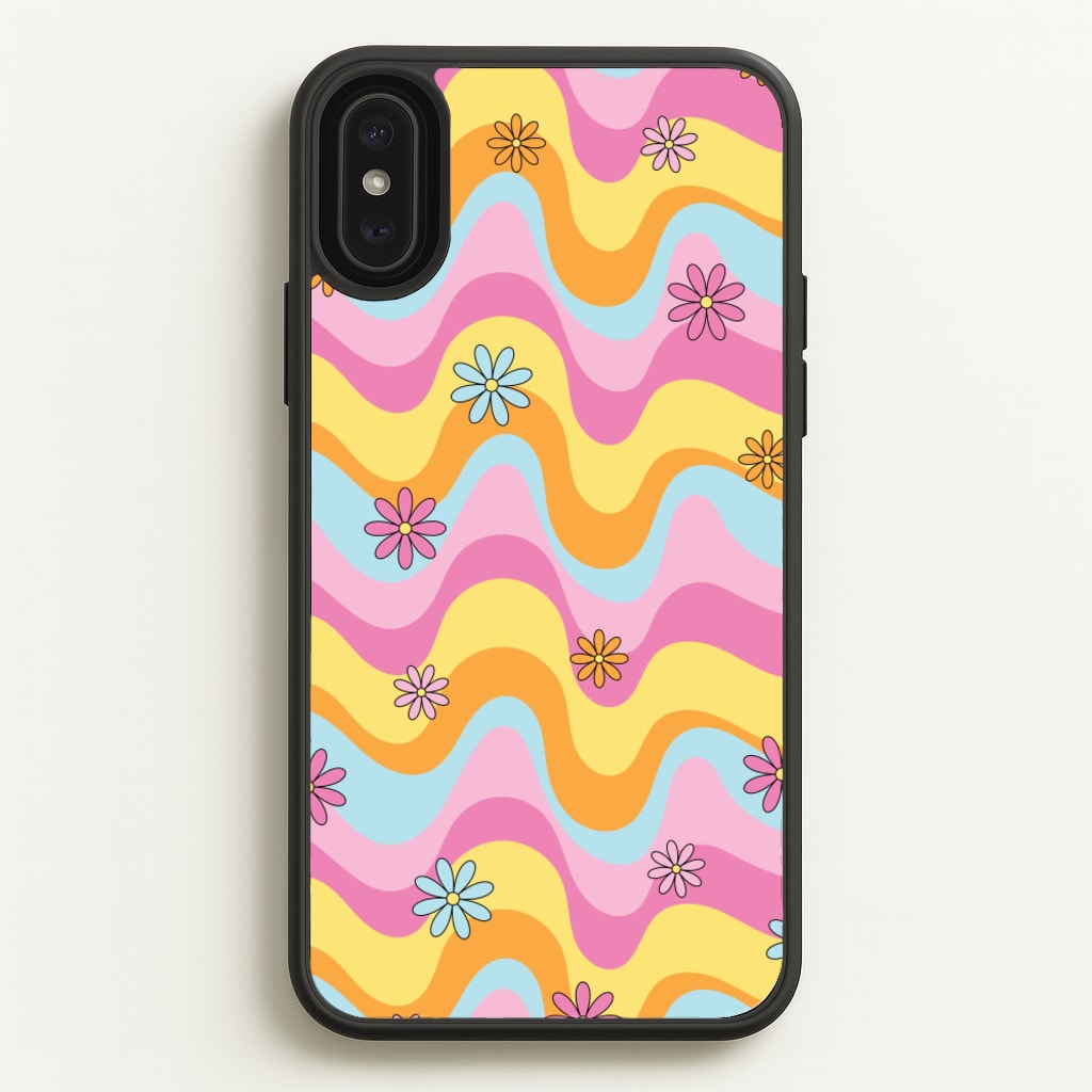 Summer Waves Retro Pattern - Abstract Patterns Phone Case for iPhone XS Max