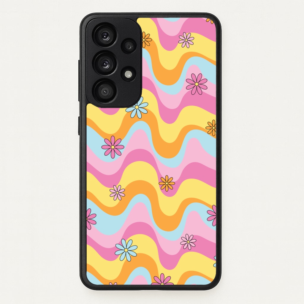 Summer Waves Retro Pattern - Abstract Patterns Phone Case for Galaxy A53