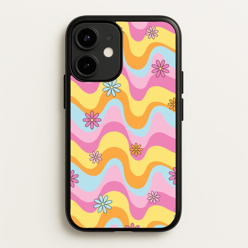 Summer Waves Retro Pattern - Abstract Patterns Phone Case for iPhone 12 / 12 Pro
