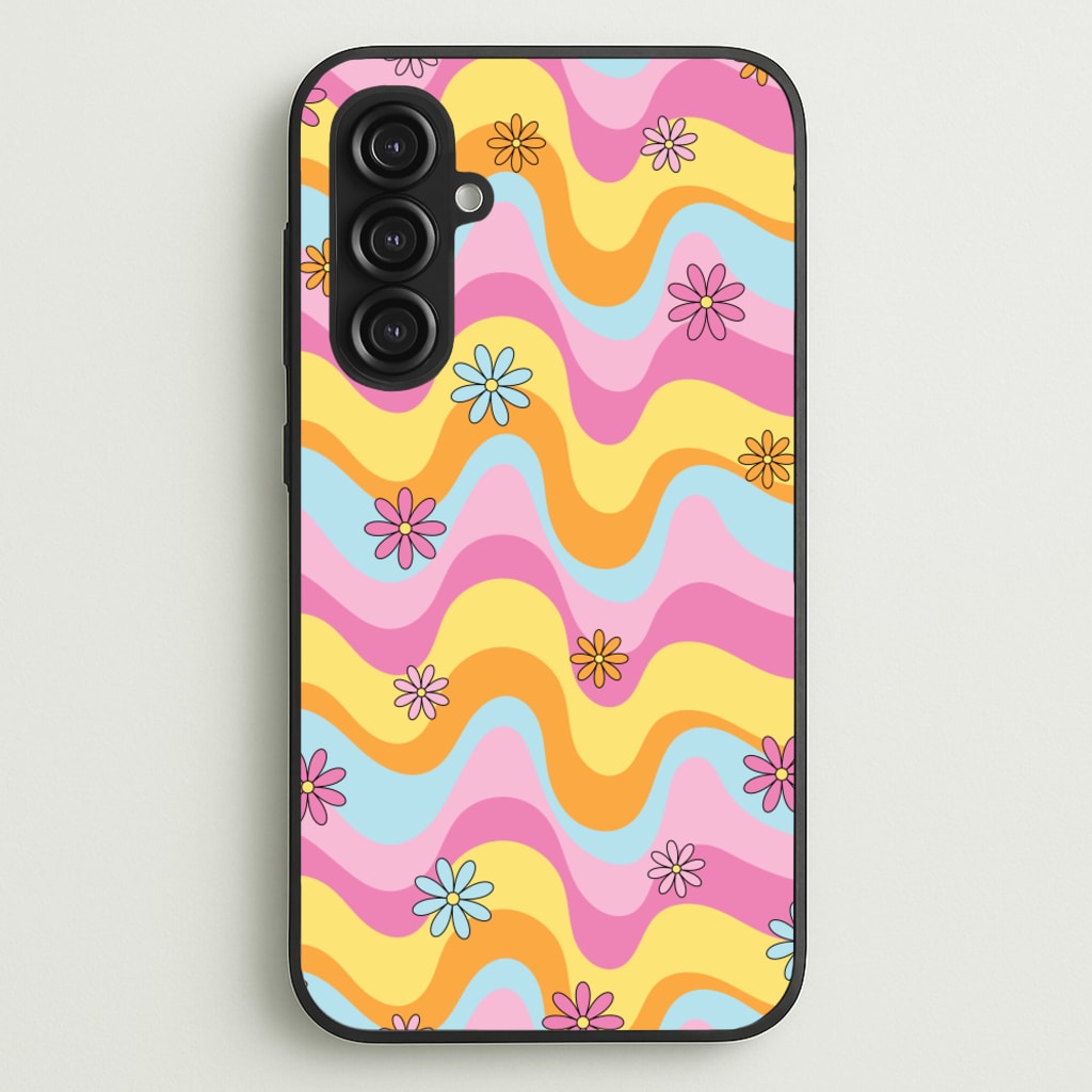 Summer Waves Retro Pattern - Abstract Patterns Phone Case for Galaxy S23FE