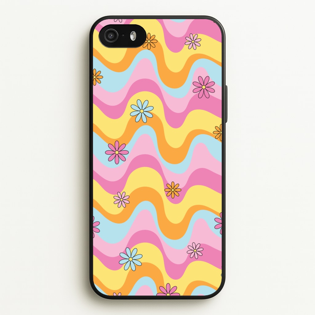 Summer Waves Retro Pattern - Abstract Patterns Phone Case for iPhone 5 / 5s / SE 2016