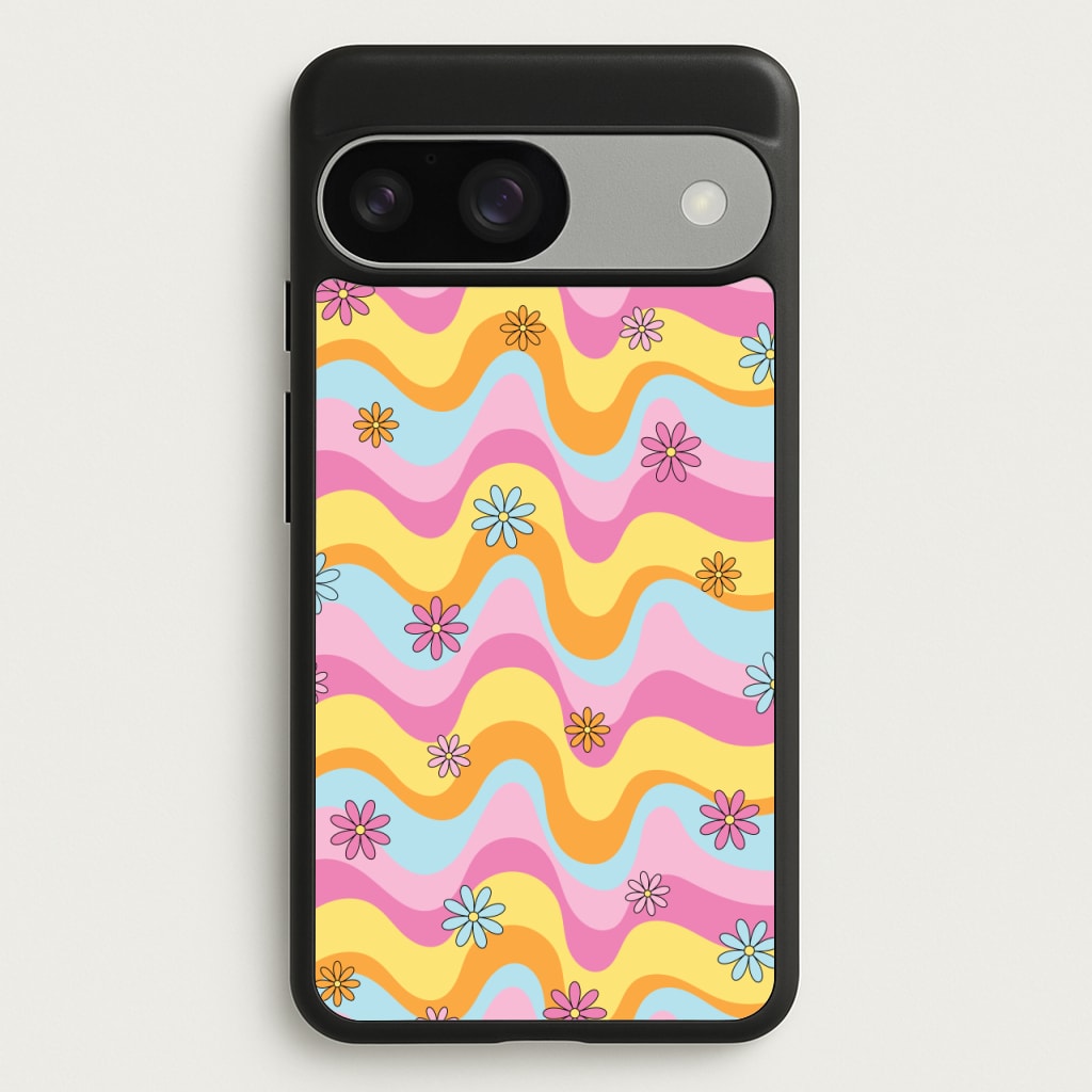 Summer Waves Retro Pattern - Abstract Patterns Phone Case for Google Pixel 9 / 9 Pro