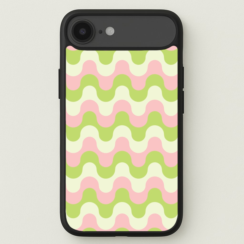 Green And Pink Retro Waves Pattern Phone Case for iPhone 17 Air