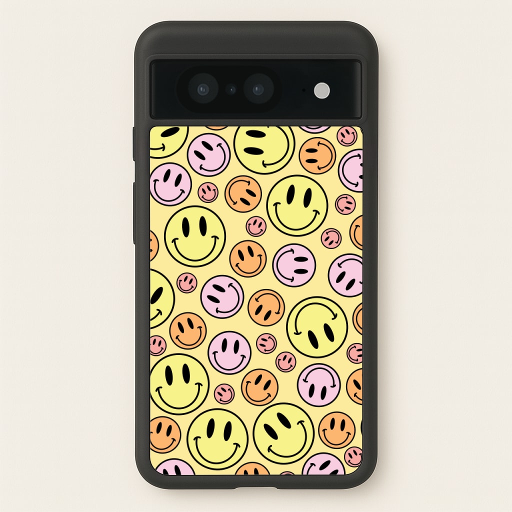 Retro Smileys Pattern - Abstract Patterns Phone Case for Google Pixel 8