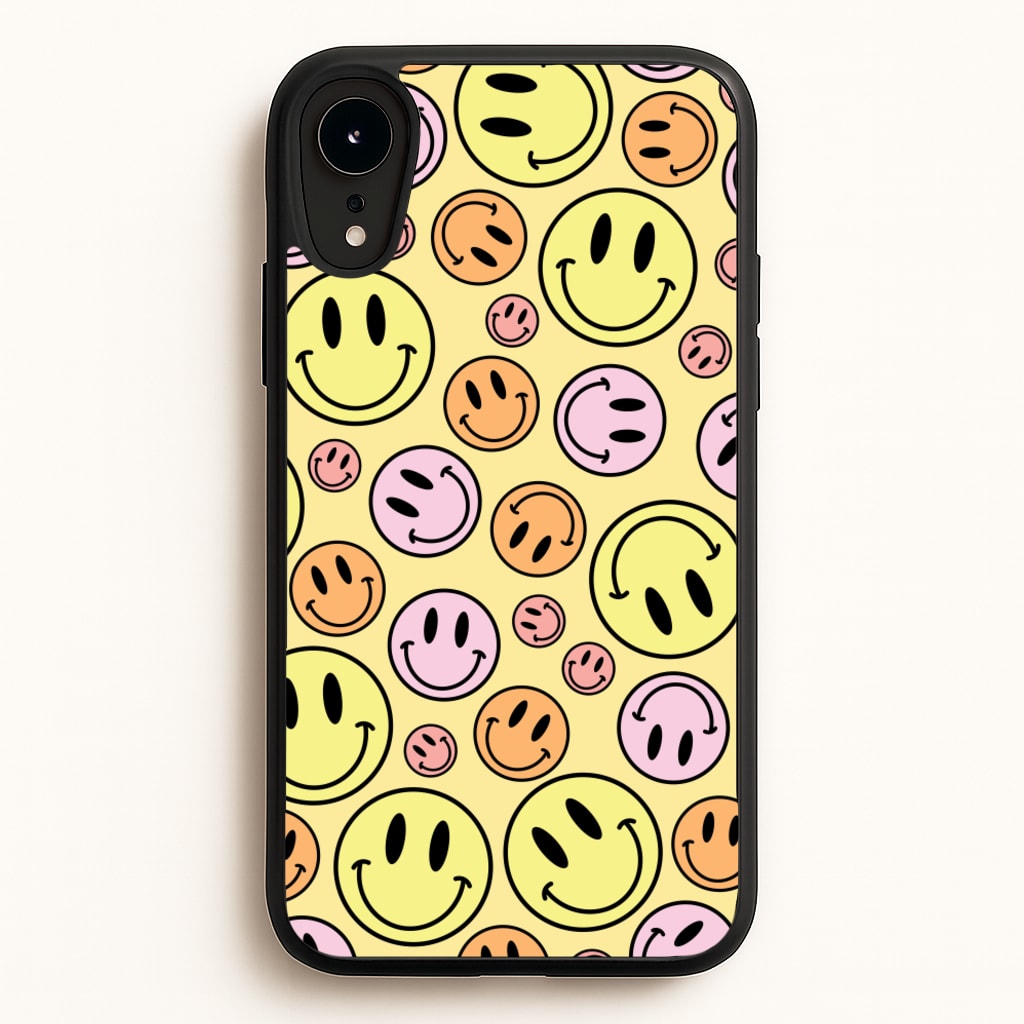 Retro Smileys Pattern - Abstract Patterns Phone Case for iPhone XR