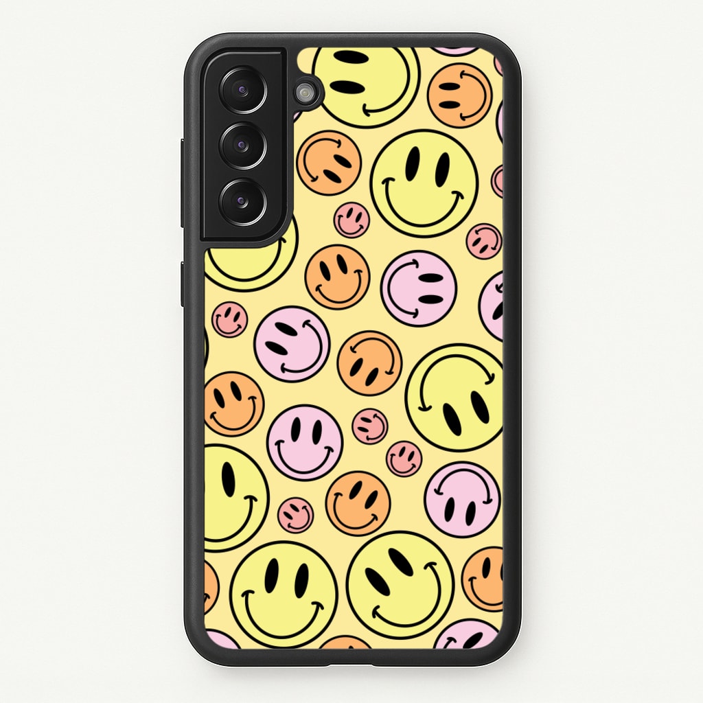 Retro Smileys Pattern - Abstract Patterns Phone Case for Galaxy S22 Plus
