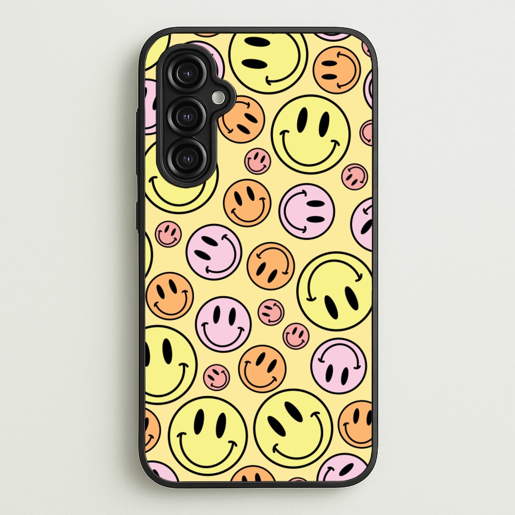 Retro Smileys Pattern - Abstract Patterns Phone Case for Galaxy A14