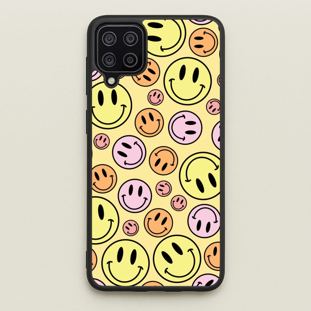 Retro Smileys Pattern - Abstract Patterns Phone Case for Galaxy A12