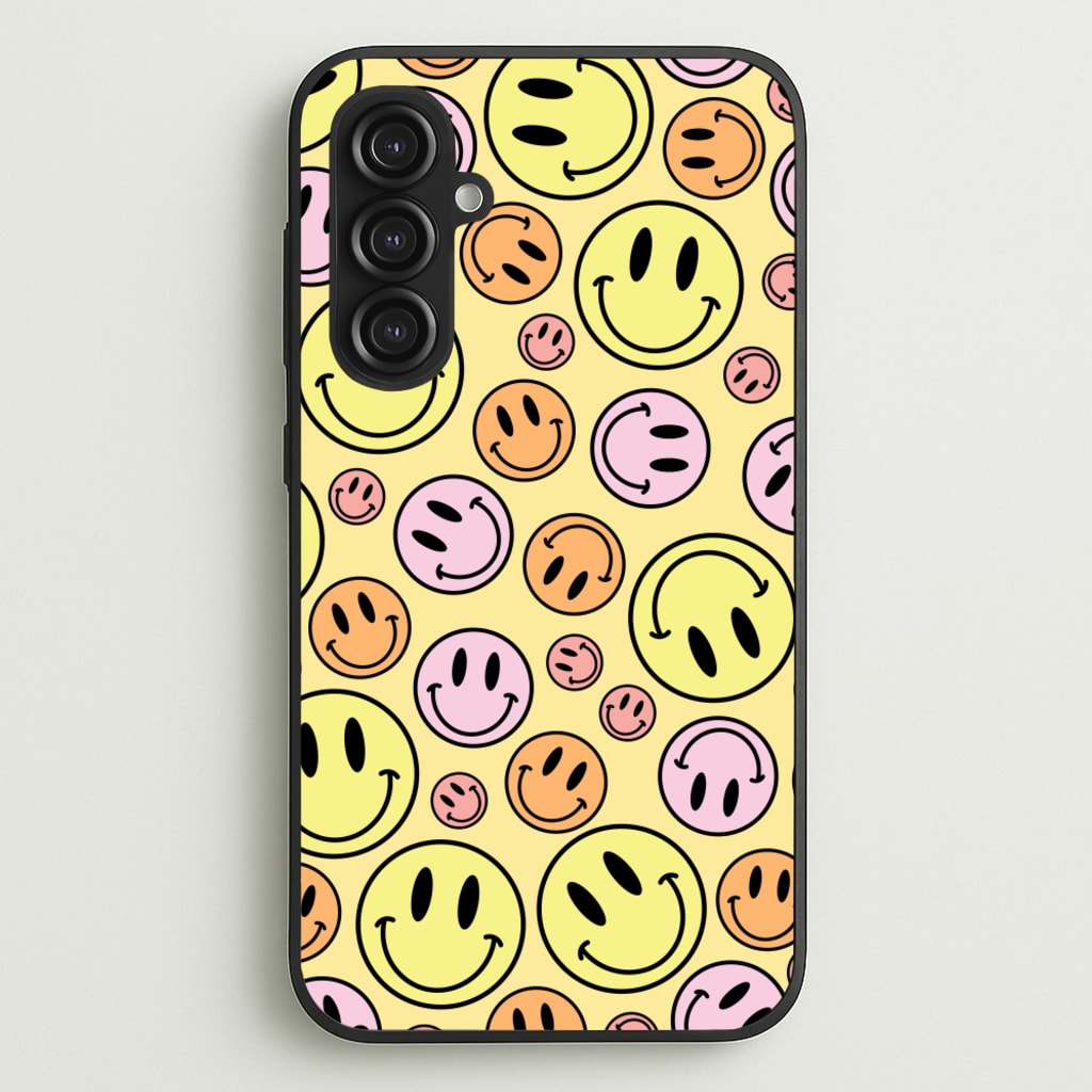 Retro Smileys Pattern - Abstract Patterns Phone Case for Galaxy S23FE