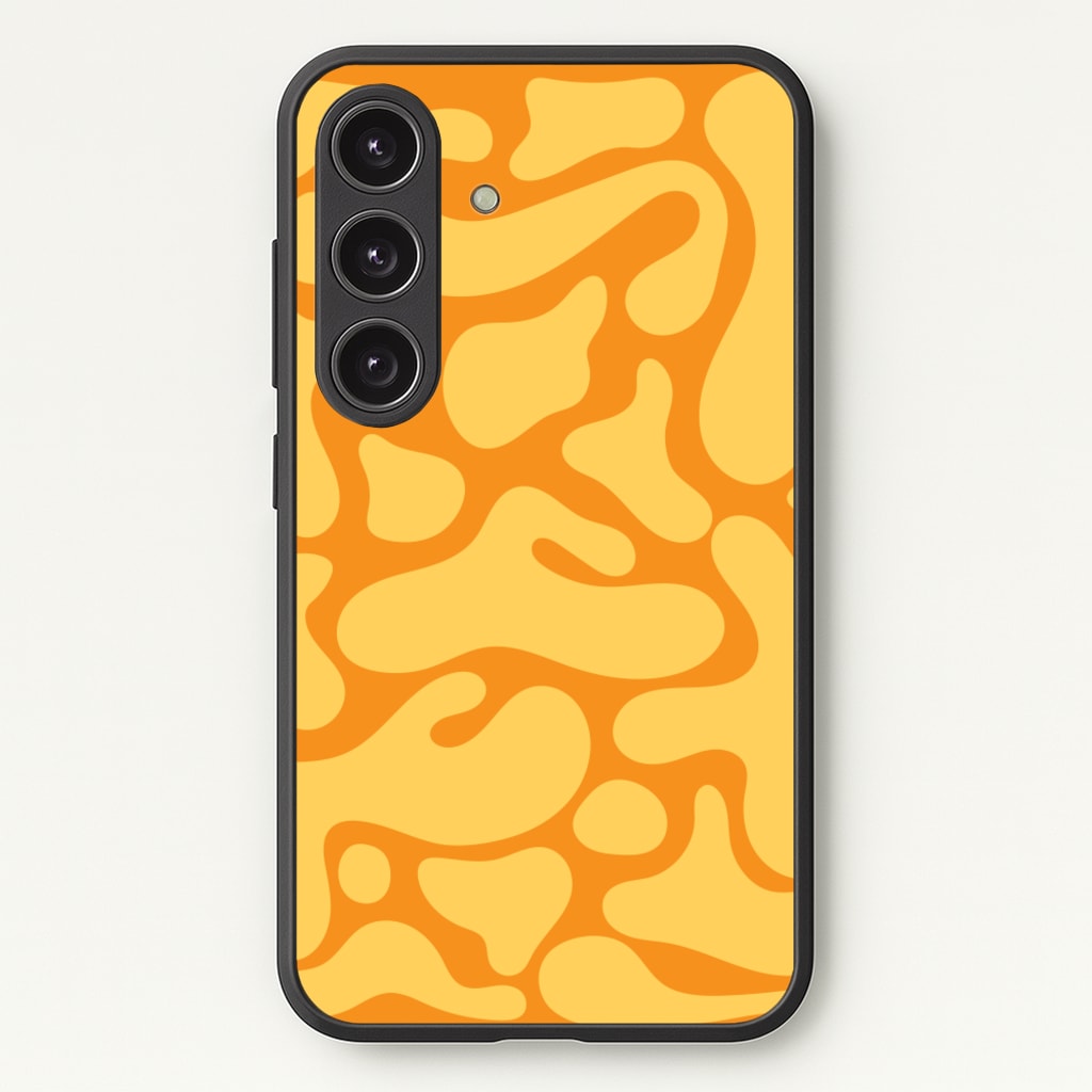 Yellow Blobs Abstract Pattern - Abstract Patterns Phone Case for Galaxy S25 Plus