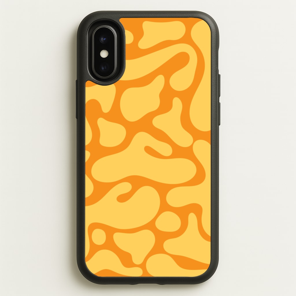Yellow Blobs Abstract Pattern - Abstract Patterns Phone Case for iPhone X / XS