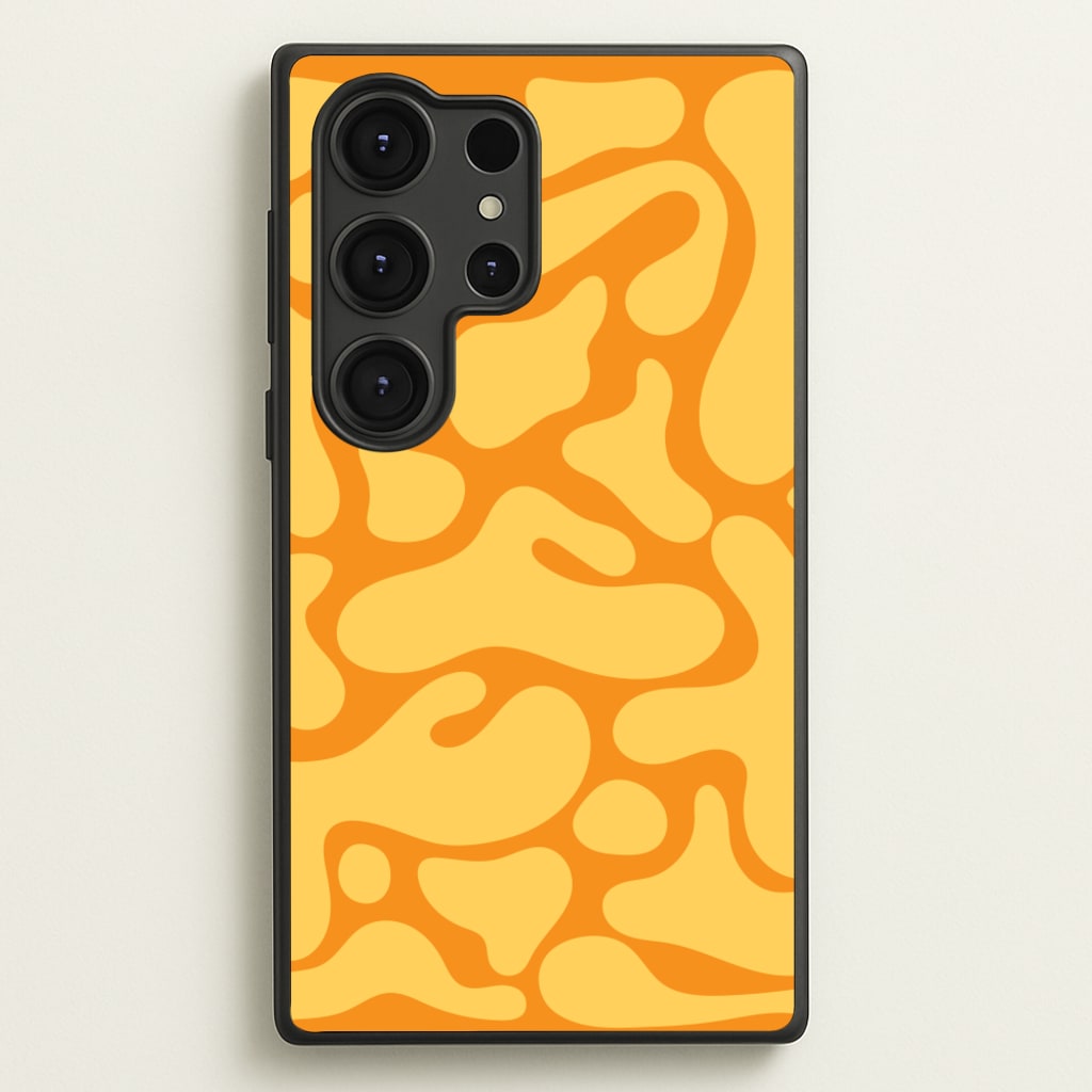 Yellow Blobs Abstract Pattern - Abstract Patterns Phone Case for Galaxy S25 Ultra