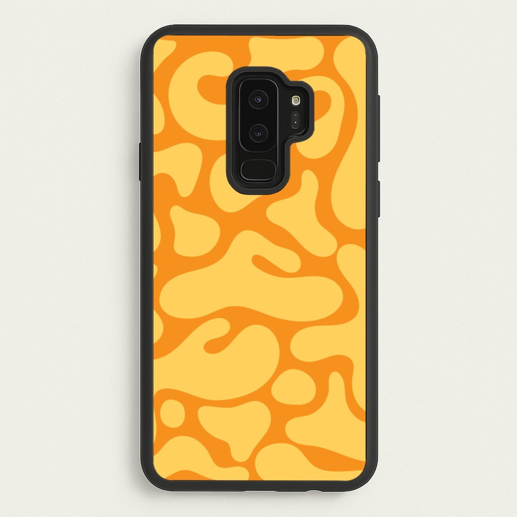 Yellow Blobs Abstract Pattern - Abstract Patterns Phone Case for Galaxy S9 Plus