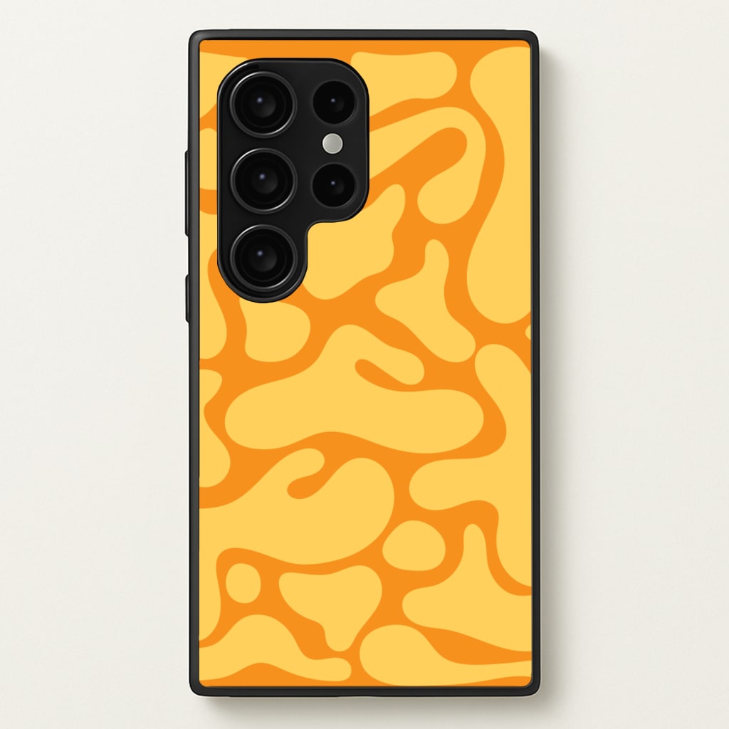 Yellow Blobs Abstract Pattern - Abstract Patterns Phone Case for Galaxy S24 Ultra