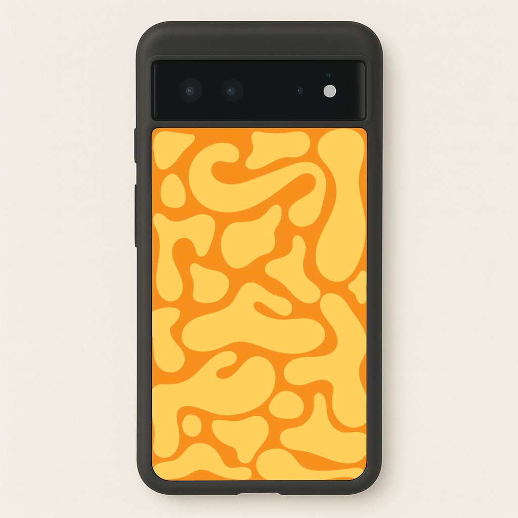 Yellow Blobs Abstract Pattern - Abstract Patterns Phone Case for Google Pixel 6