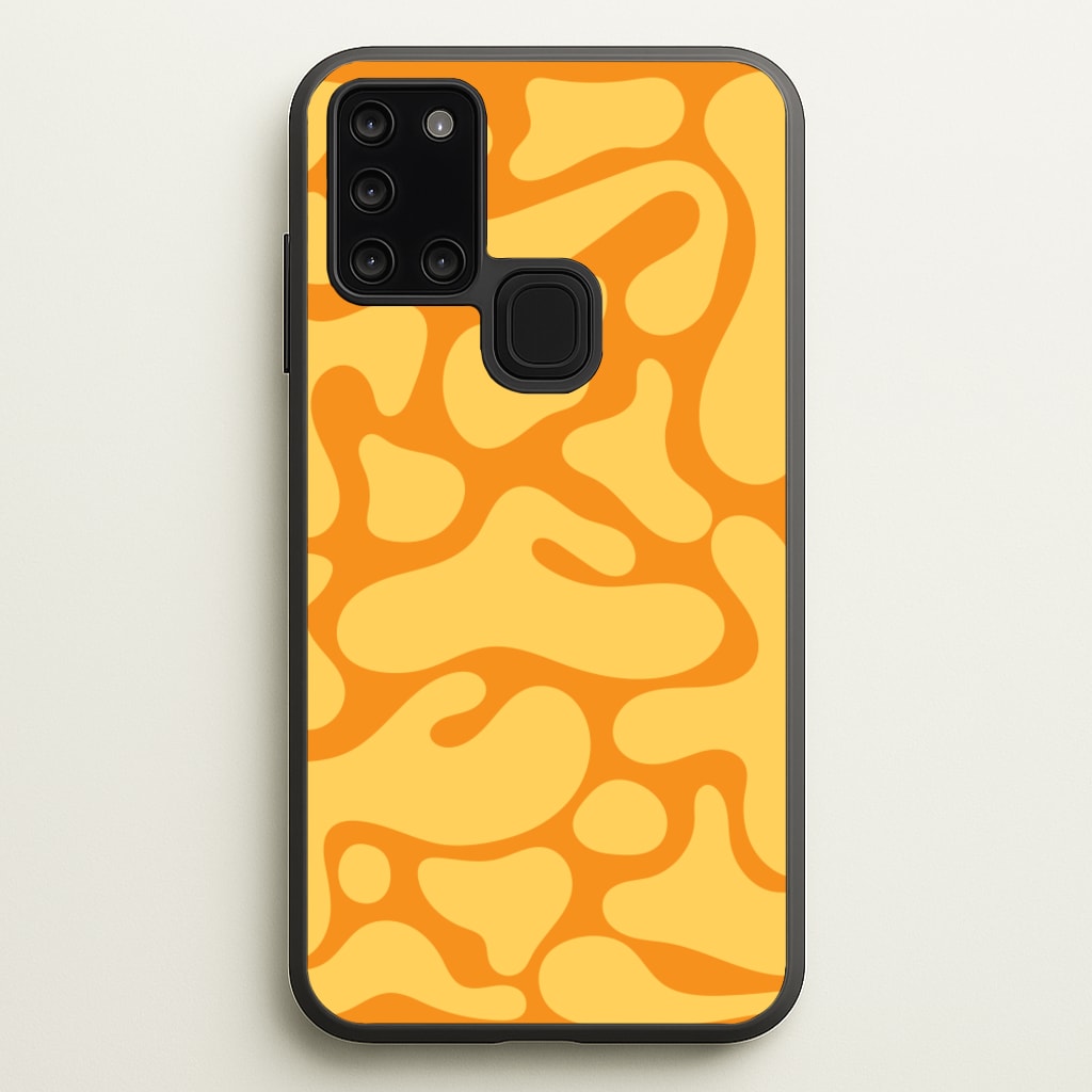 Yellow Blobs Abstract Pattern - Abstract Patterns Phone Case for Galaxy A21s