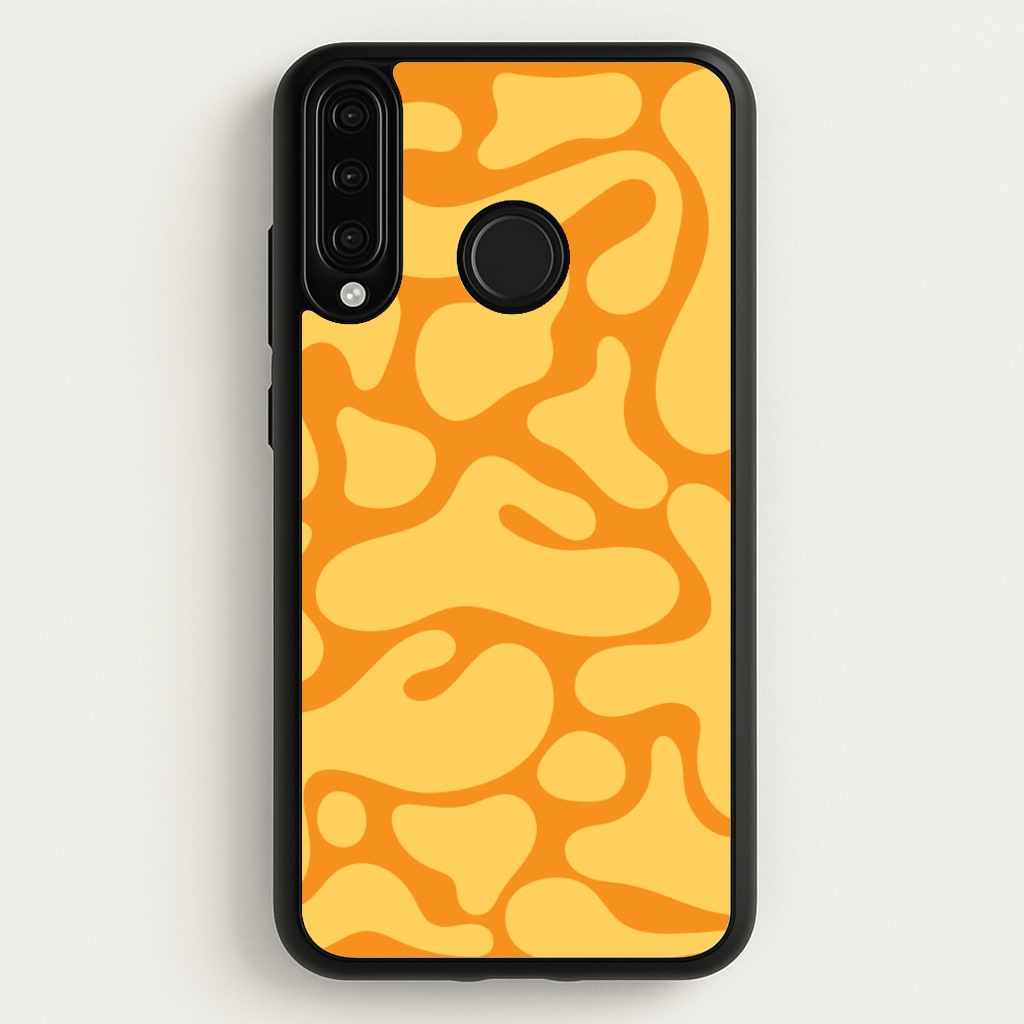Yellow Blobs Abstract Pattern - Abstract Patterns Phone Case for Huawei P30 Lite