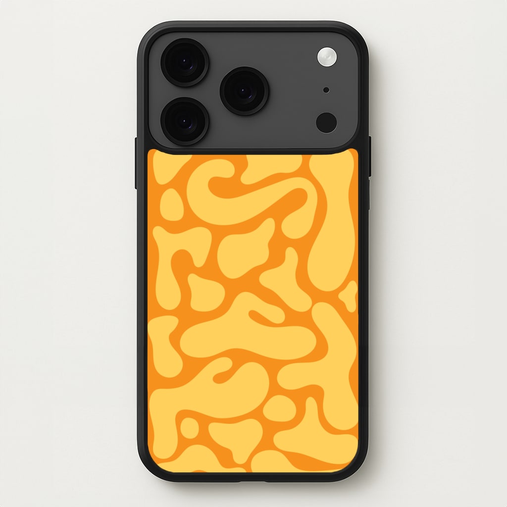 Yellow Blobs Abstract Pattern Phone Case for iPhone 17 Pro