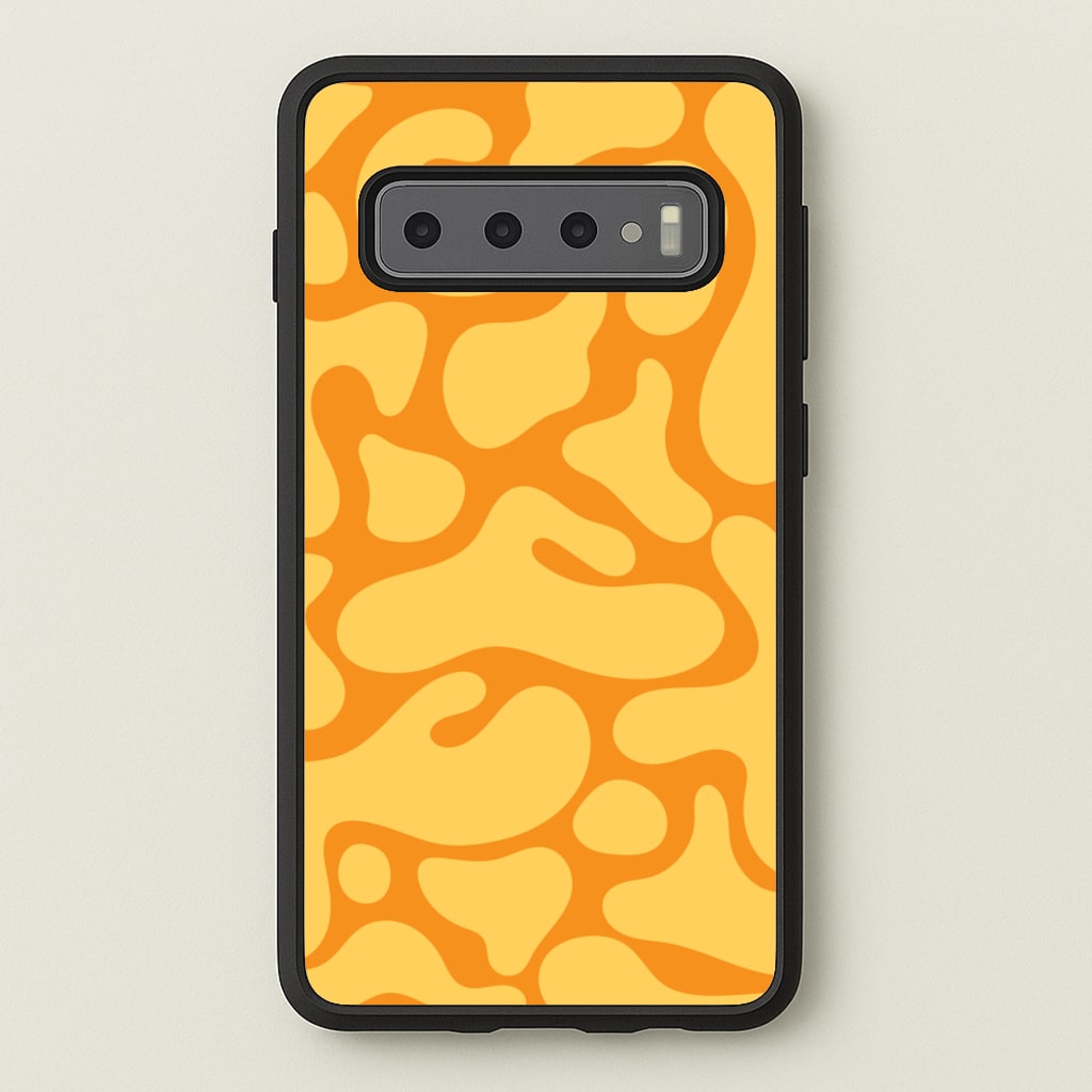 Yellow Blobs Abstract Pattern - Abstract Patterns Phone Case for Galaxy S10