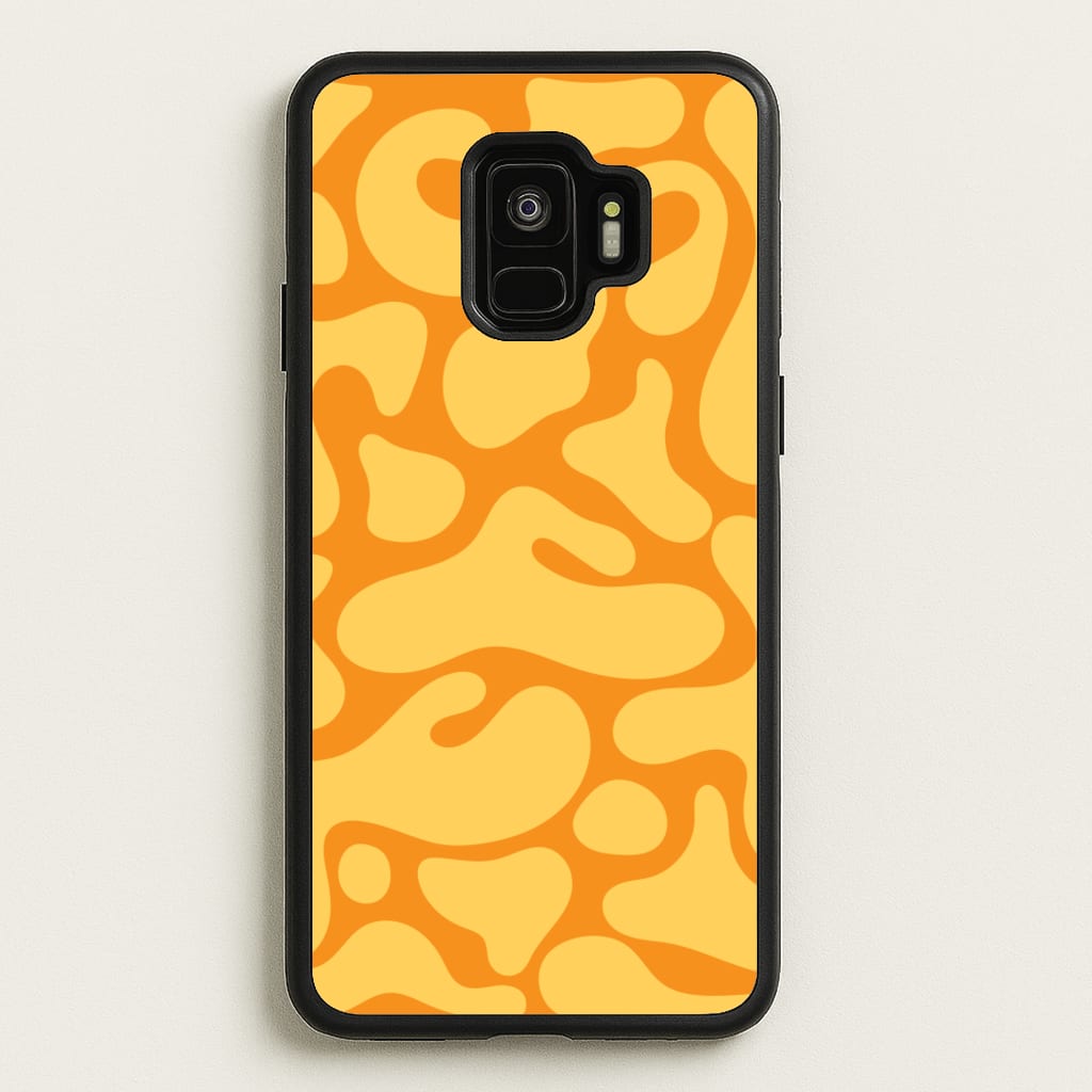 Yellow Blobs Abstract Pattern - Abstract Patterns Phone Case for Galaxy S9