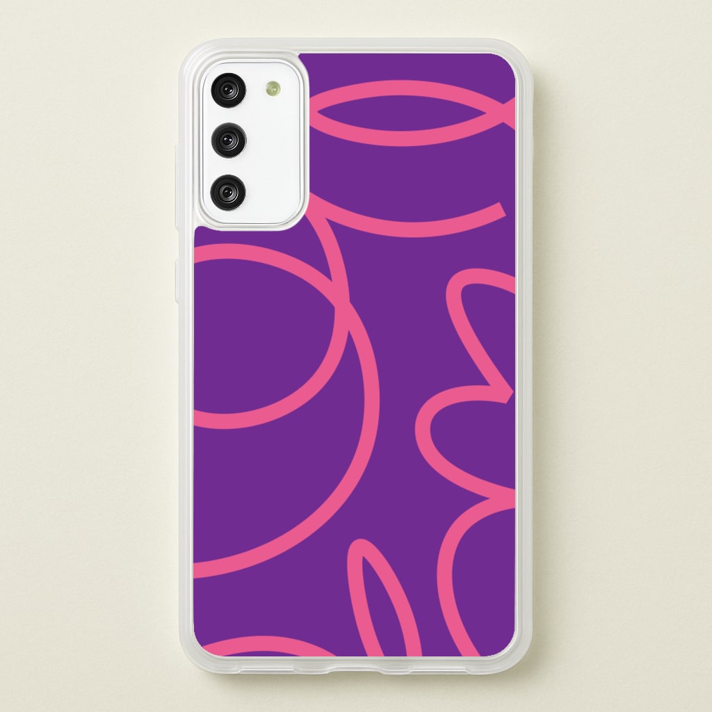 Pink Squiggles Abstract Pattern - Abstract Patterns Phone Case for Galaxy A41