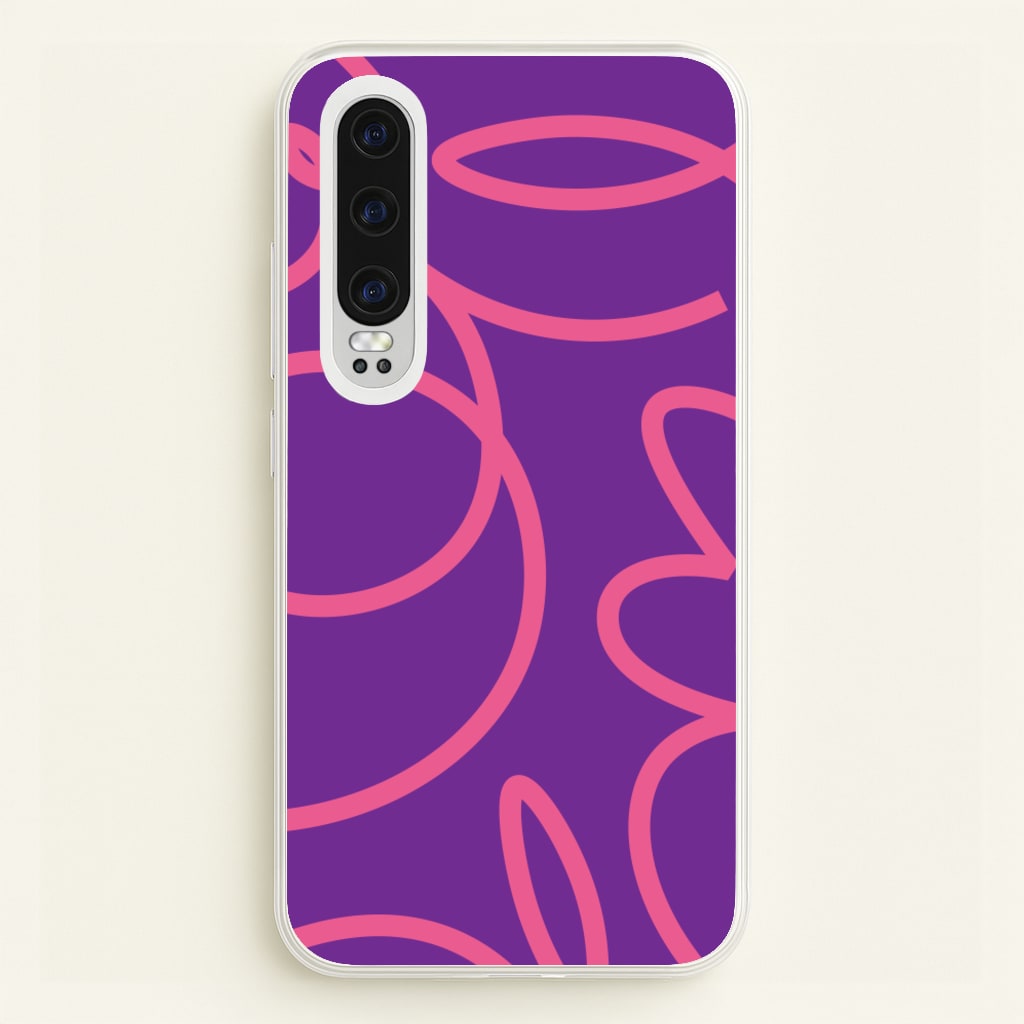 Pink Squiggles Abstract Pattern - Abstract Patterns Phone Case for Huawei P30