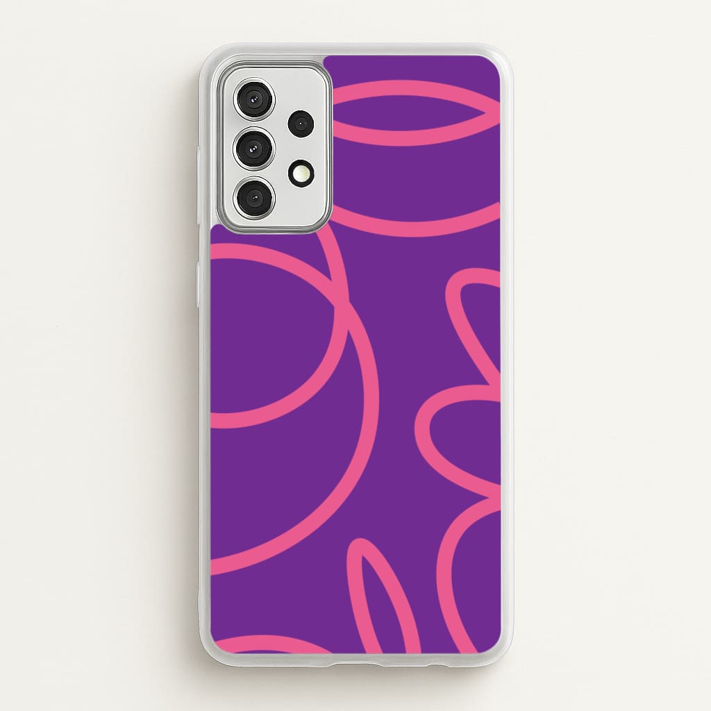 Pink Squiggles Abstract Pattern - Abstract Patterns Phone Case for Galaxy A52 / A52s