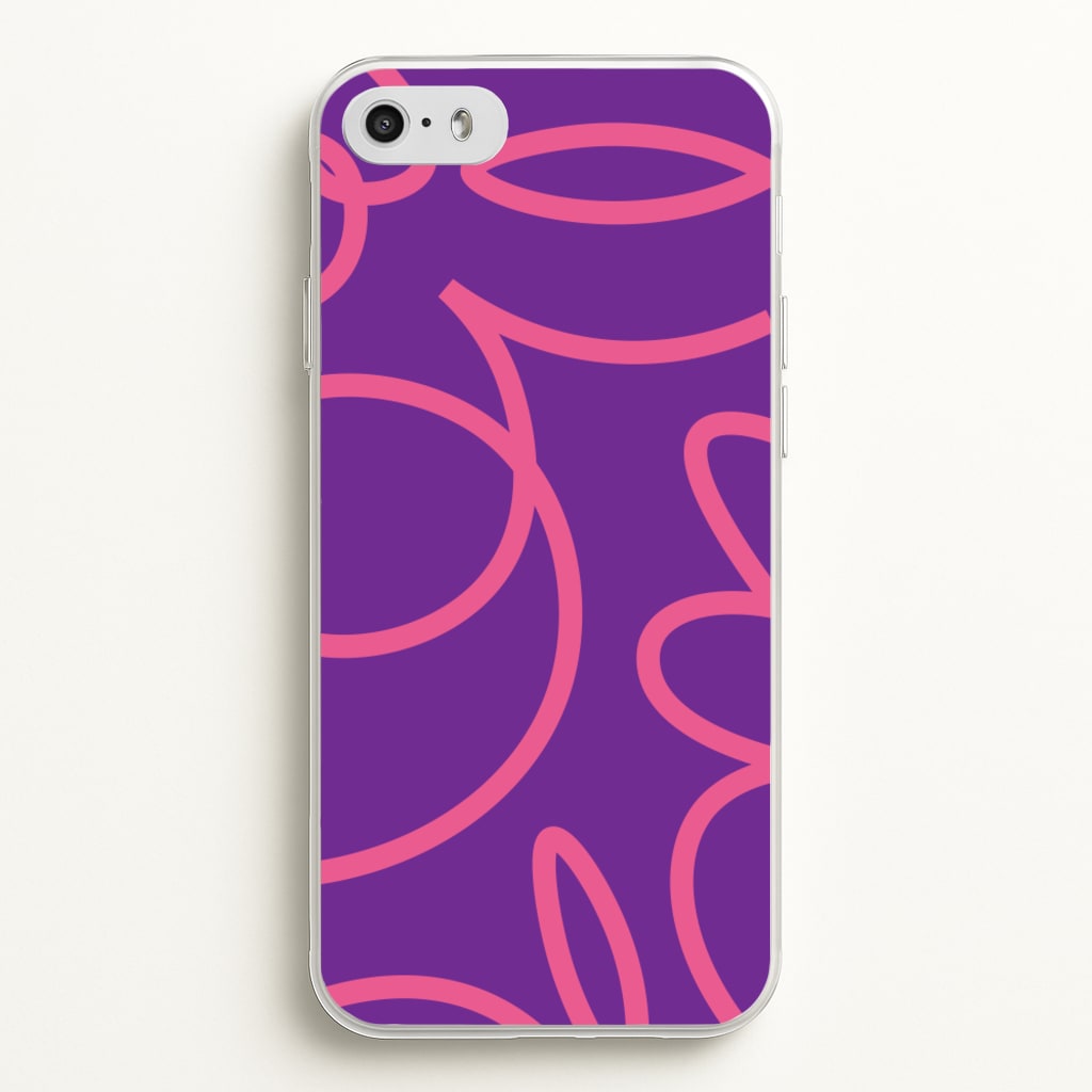 Pink Squiggles Abstract Pattern - Abstract Patterns Phone Case for iPhone 5 / 5s / SE 2016