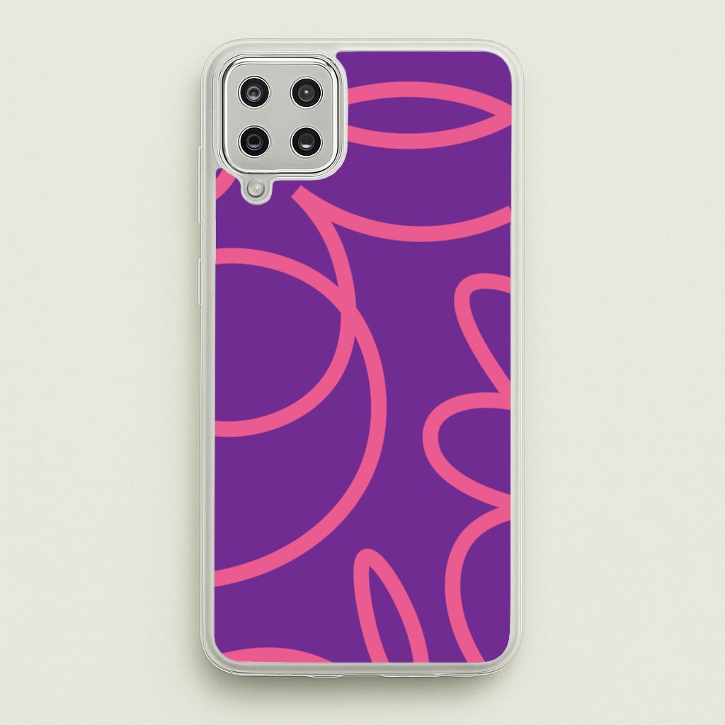 Pink Squiggles Abstract Pattern - Abstract Patterns Phone Case for Galaxy A12