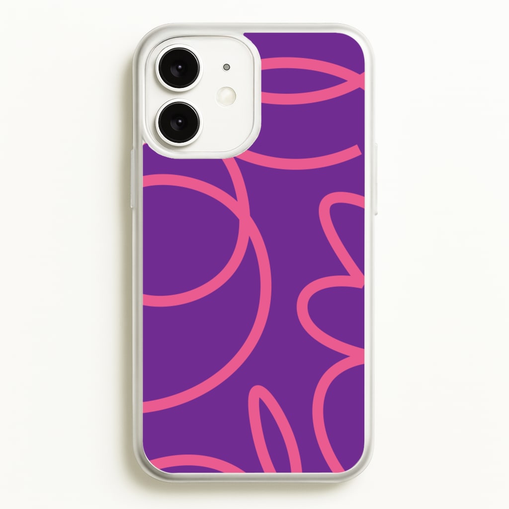 Pink Squiggles Abstract Pattern - Abstract Patterns Phone Case for iPhone 11