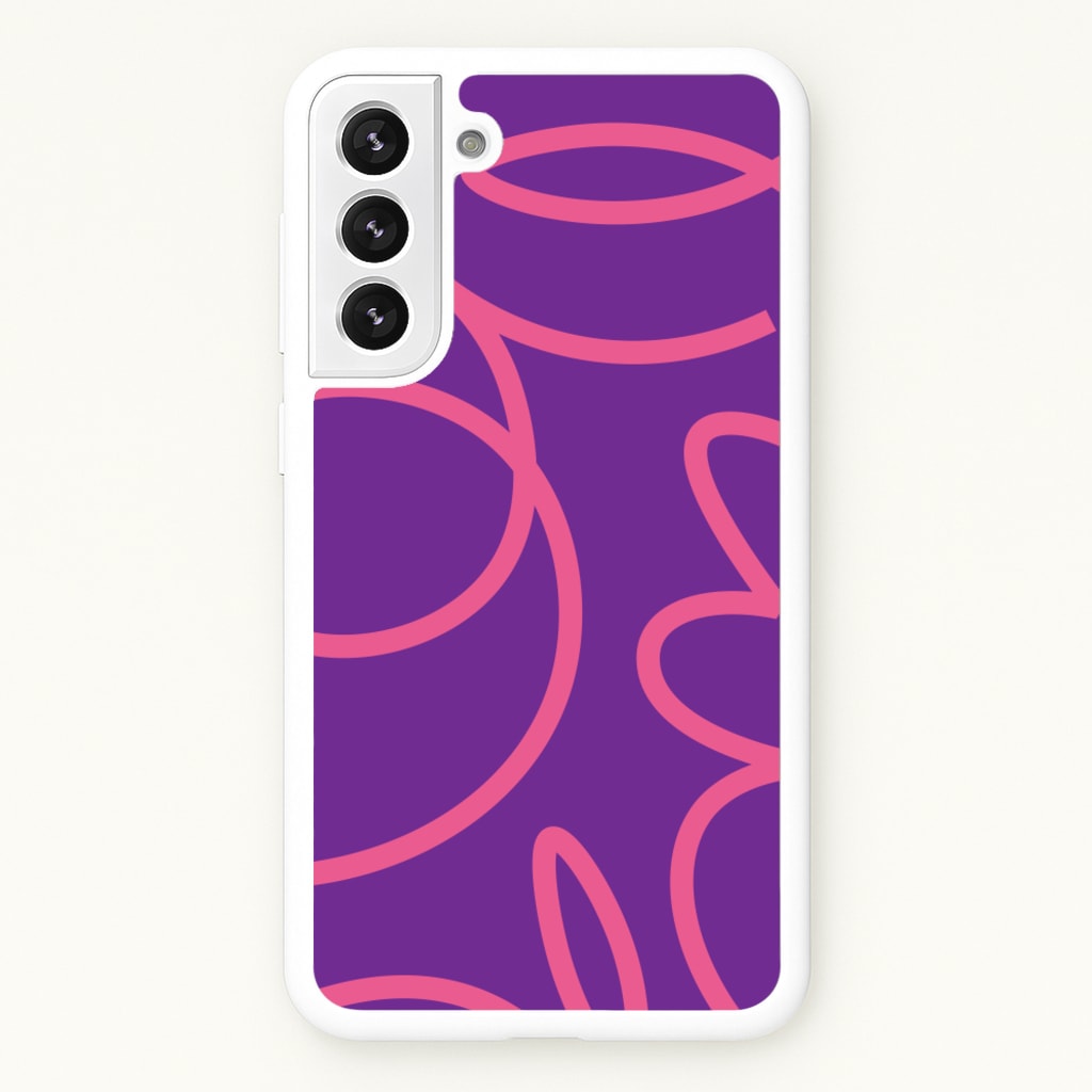 Pink Squiggles Abstract Pattern - Abstract Patterns Phone Case for Galaxy S22 Plus