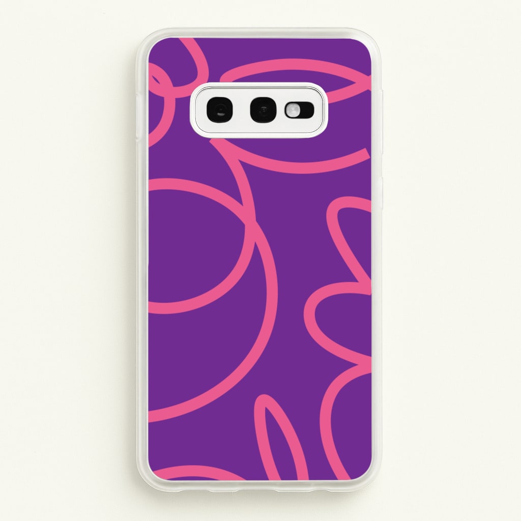 Pink Squiggles Abstract Pattern - Abstract Patterns Phone Case for Galaxy S10e