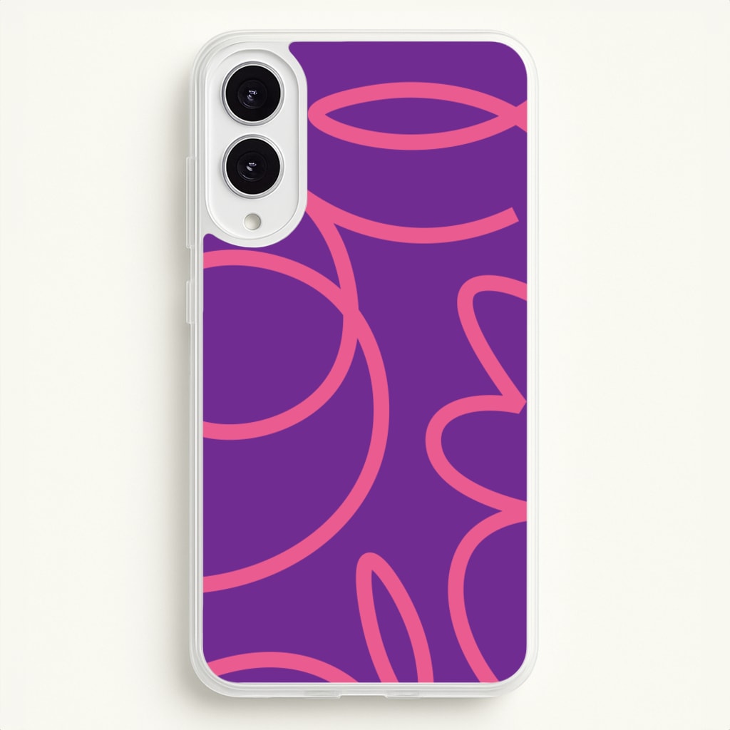 Pink Squiggles Abstract Pattern - Abstract Patterns Phone Case for Galaxy S25 Edge