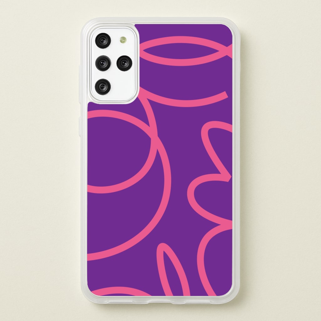 Pink Squiggles Abstract Pattern - Abstract Patterns Phone Case for Galaxy S20 Plus