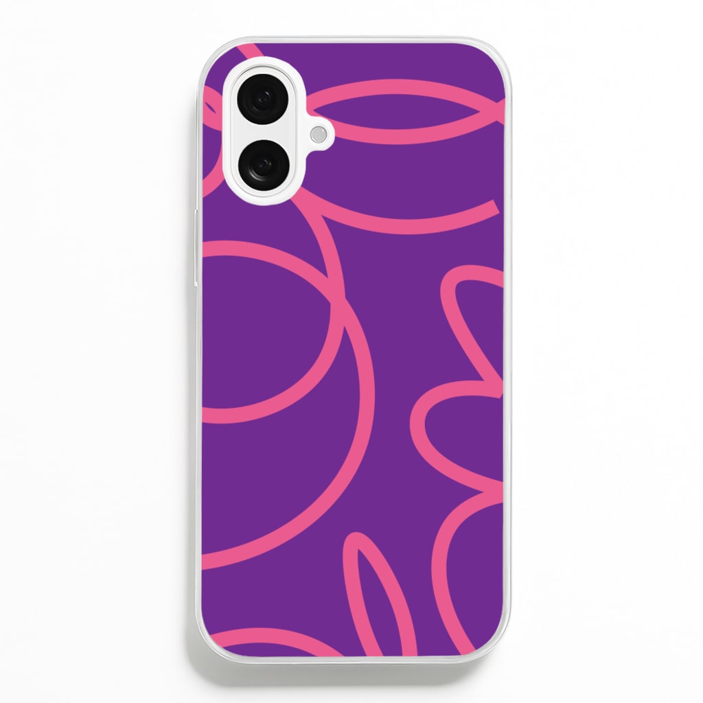 Pink Squiggles Abstract Pattern Phone Case