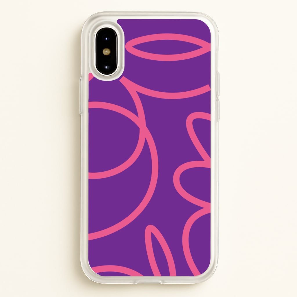 Pink Squiggles Abstract Pattern - Abstract Patterns Phone Case for iPhone X / XS