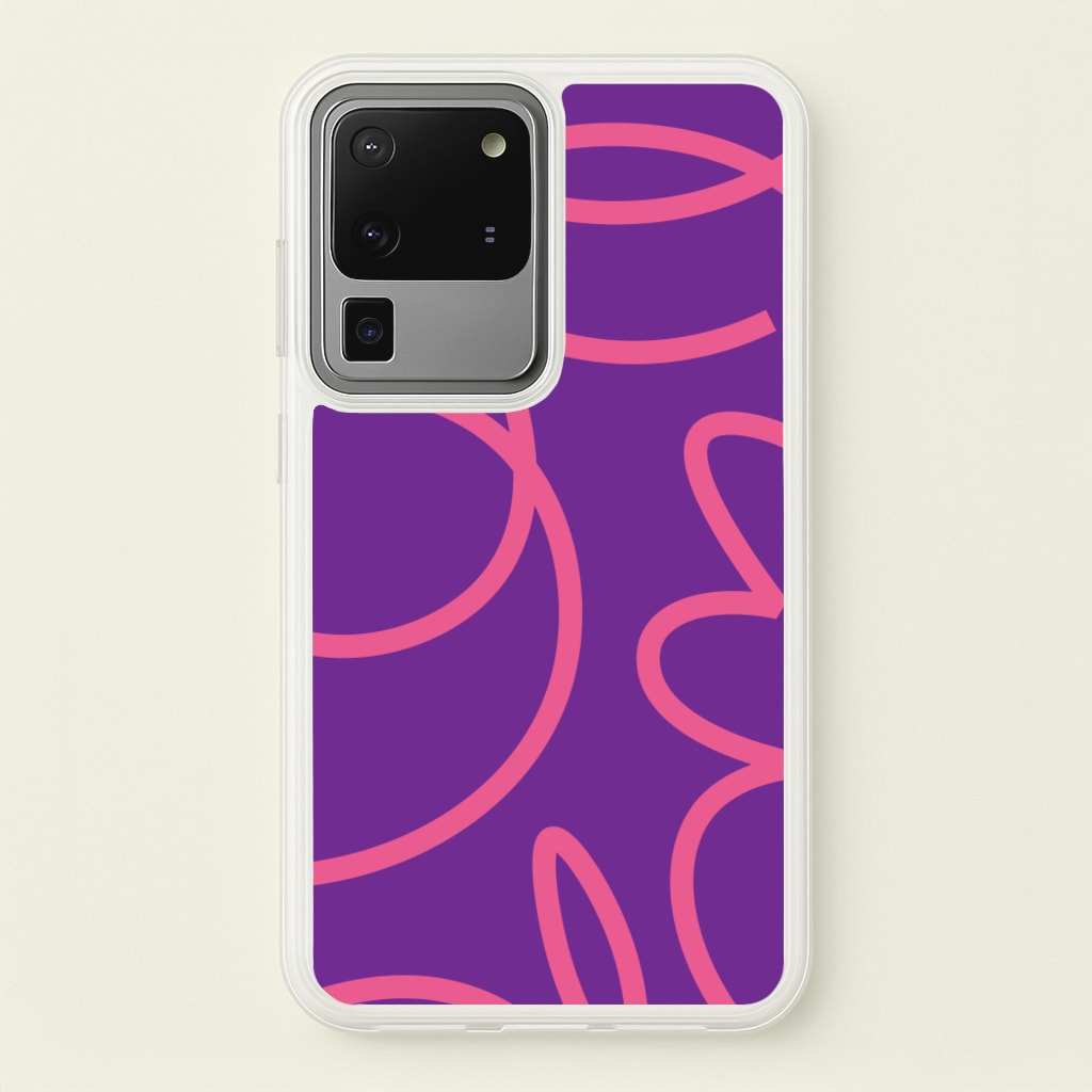Pink Squiggles Abstract Pattern - Abstract Patterns Phone Case for Galaxy S20 Ultra