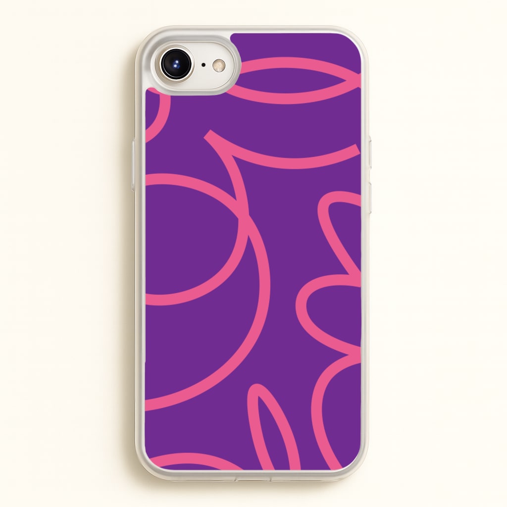Pink Squiggles Abstract Pattern - Abstract Patterns Phone Case for iPhone 6 Plus / 7 Plus / 8 Plus