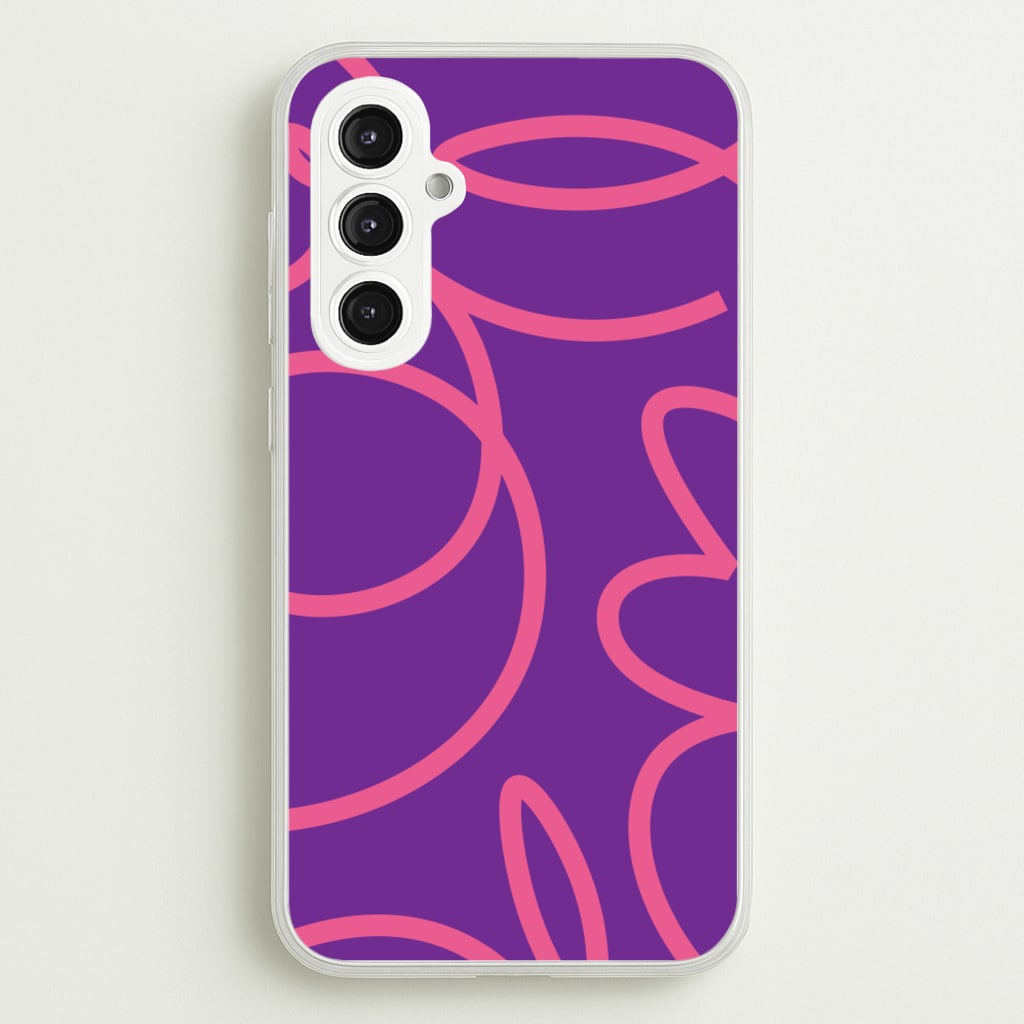 Pink Squiggles Abstract Pattern - Abstract Patterns Phone Case for Galaxy S23FE