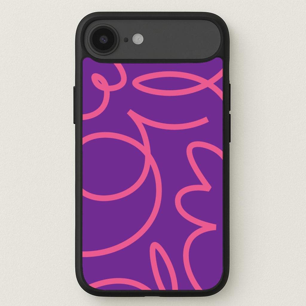Pink Squiggles Abstract Pattern Phone Case for iPhone 17 Air