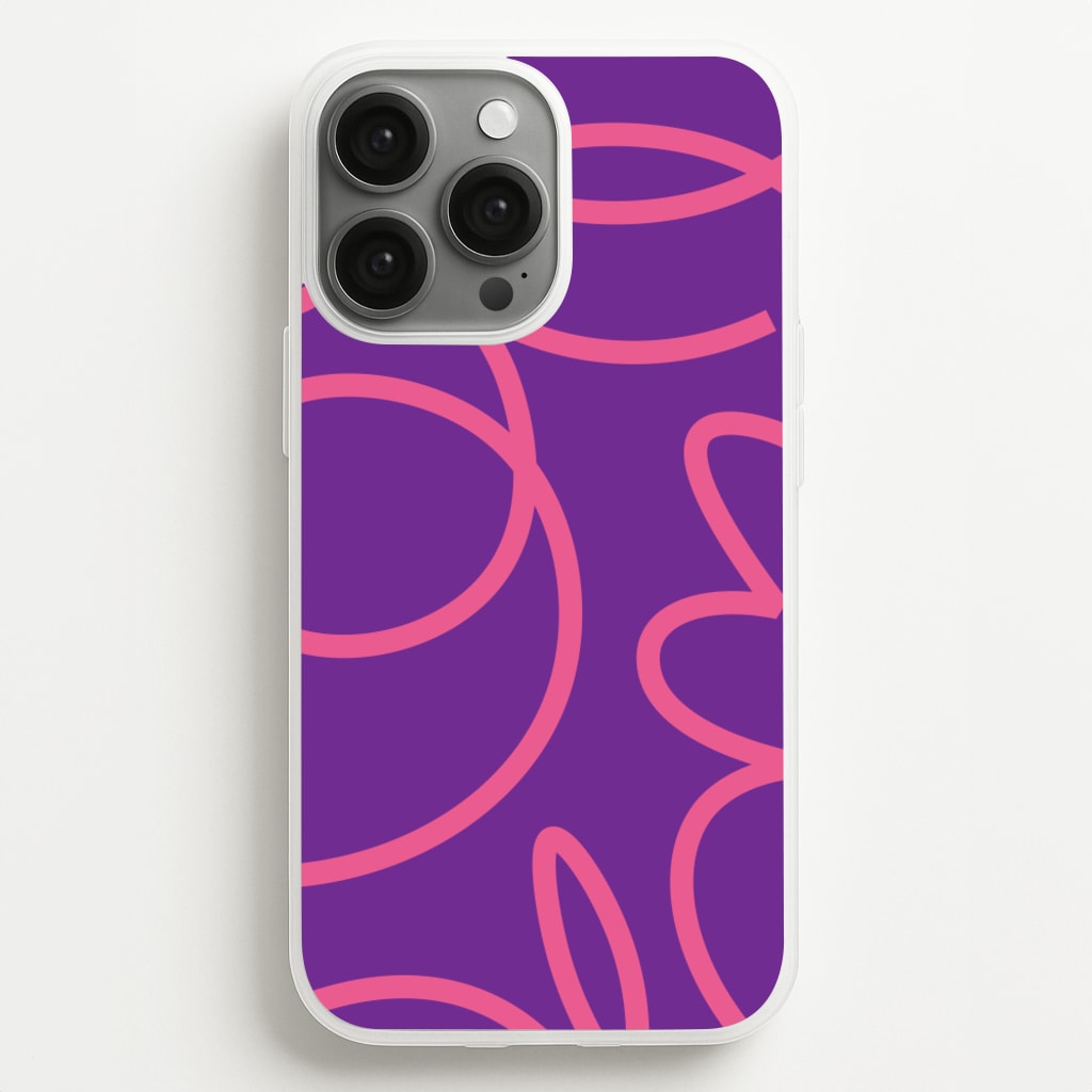 Pink Squiggles Abstract Pattern - Abstract Patterns Phone Case for iPhone 13 Pro Max