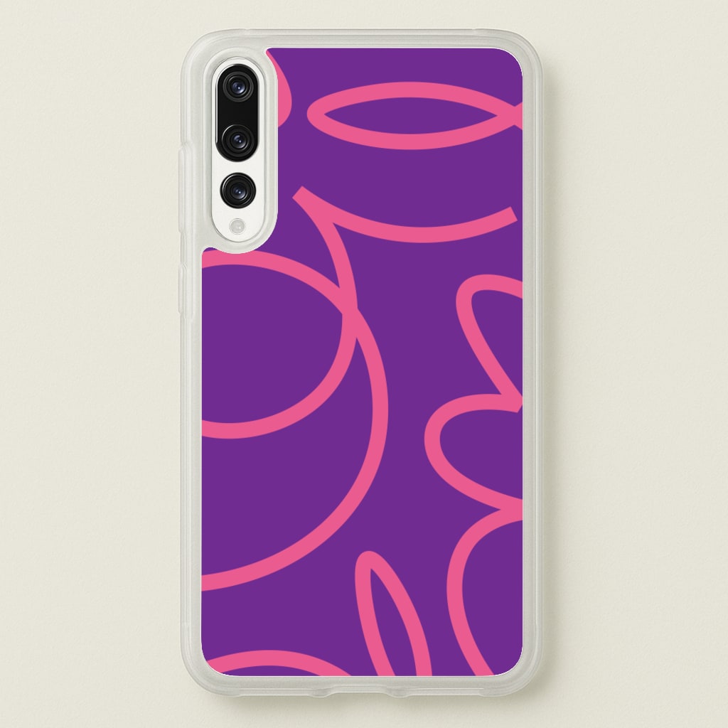 Pink Squiggles Abstract Pattern - Abstract Patterns Phone Case for Huawei P20 Pro