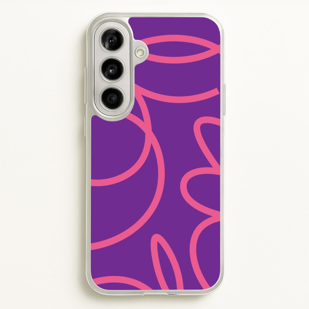 Pink Squiggles Abstract Pattern - Abstract Patterns Phone Case for Galaxy A56