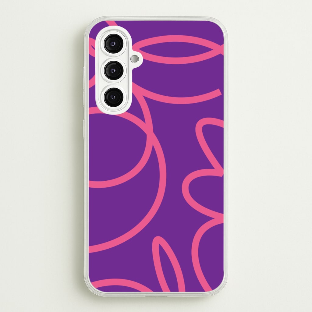Pink Squiggles Abstract Pattern - Abstract Patterns Phone Case for Galaxy A16