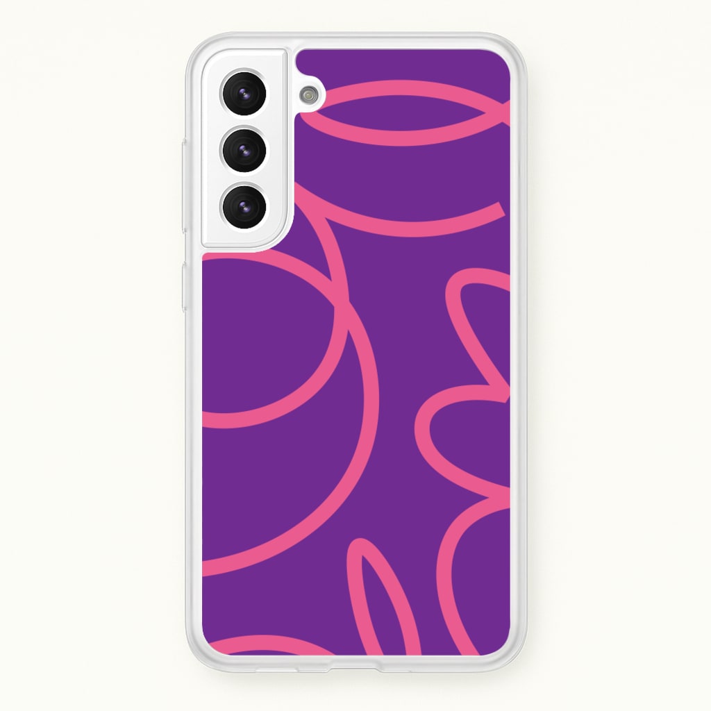 Pink Squiggles Abstract Pattern - Abstract Patterns Phone Case for Galaxy S21FE