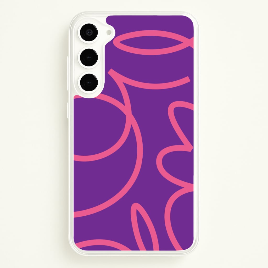 Pink Squiggles Abstract Pattern - Abstract Patterns Phone Case for Galaxy S23 Plus