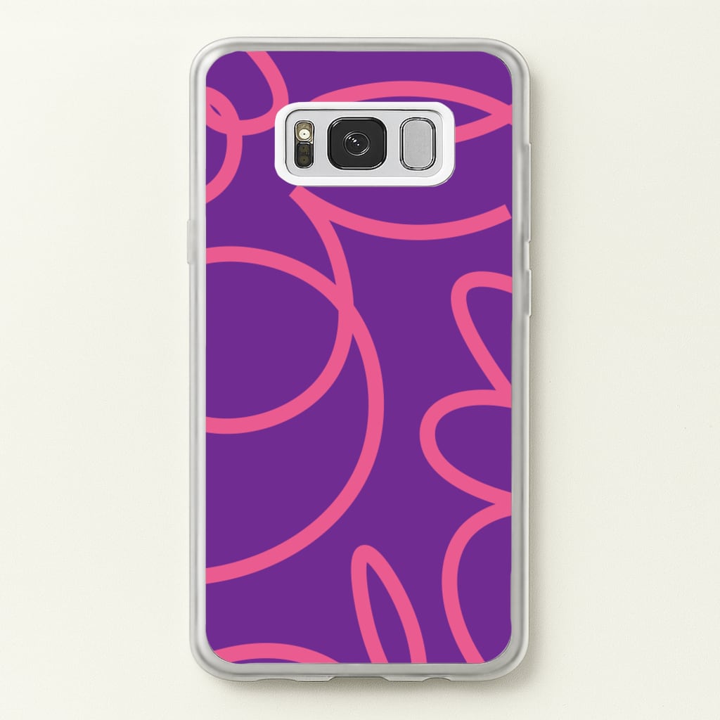 Pink Squiggles Abstract Pattern - Abstract Patterns Phone Case for Galaxy S8 Plus