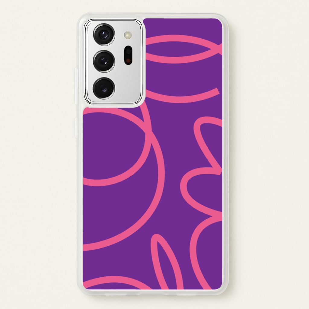 Pink Squiggles Abstract Pattern - Abstract Patterns Phone Case for Galaxy Note 20 Ultra