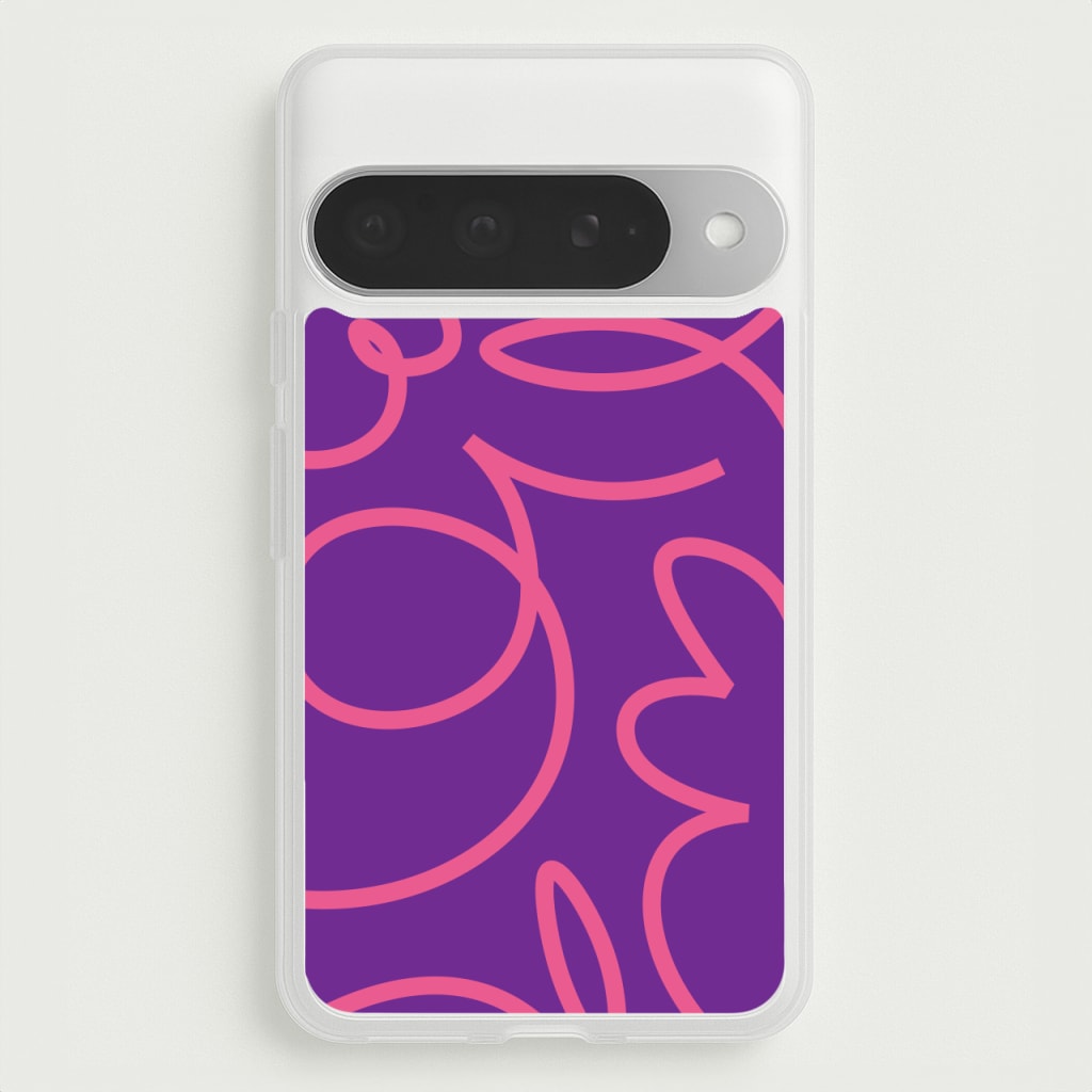 Pink Squiggles Abstract Pattern Phone Case for Google Pixel 10 Pro XL