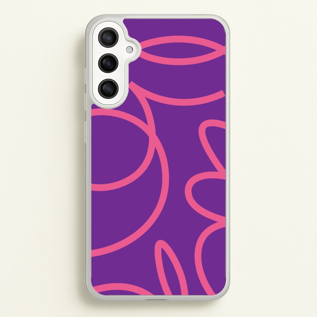 Pink Squiggles Abstract Pattern - Abstract Patterns Phone Case for Galaxy A34